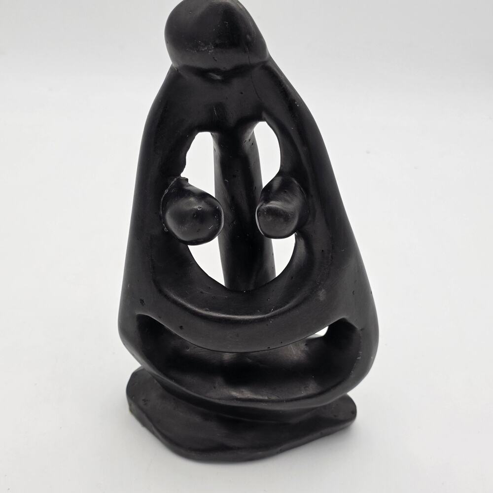 African Shona Stone Family of 3 Sculpture Hand Carved Abstract Figurine